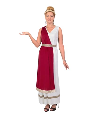 Damen Griechische Göttin Toga Antiker römischer Senator Caesar Kostüm Robe mit Kopfschmuck (groß) von JKonHer