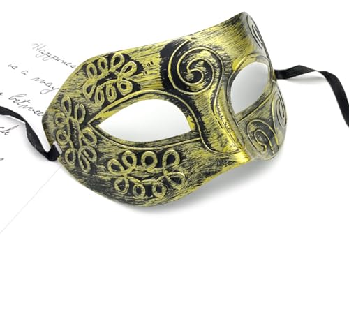 2 Stücke Der Halloween Ball Party Flache Jazz Masken, Antike Bronze Römische Halbgesicht Schöne Männliche Masken von JLTC