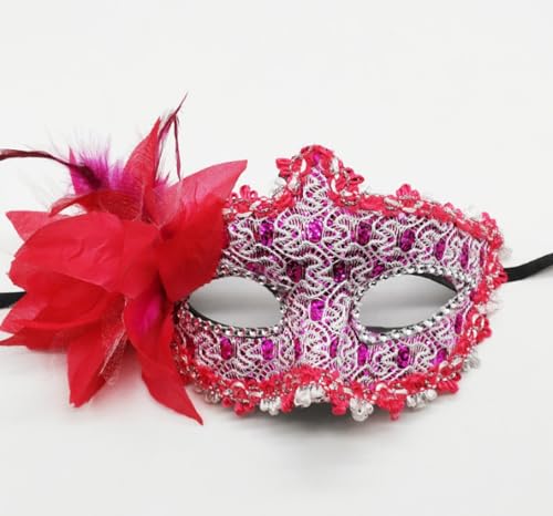 JLTC 2 Halloween Masken, Schöne Seitenblume Rose Spitze Masken, Make-up, Tanzparty, Sexy Augenmasken Masken von JLTC