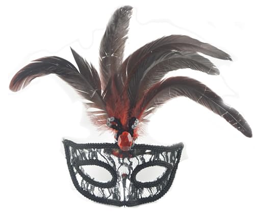 JLTC Feder Maske Festival Party Dress Up Make-up Kleine Schönheit Dekorative Maske Augenmaske Galvanisierte Spitze Feder Maske von JLTC