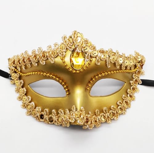 JLTC Halloween Maske, Kleine Schönheit Maske, Galvanisierte Diamant Eingelegt Spray Bemalte Prinzessin Maske, Ball Dame Augenmaske von JLTC