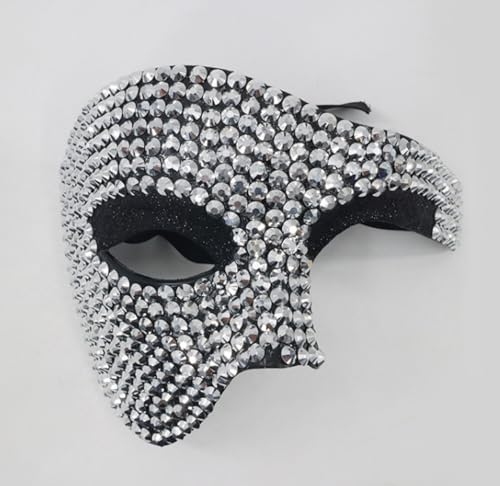 JLTC Halloween Maske Konzert Performance Maske High End Diamant Ball Halbgesicht Europäische Und Amerikanische Mode Party Wasser Diamant Augenmaske von JLTC