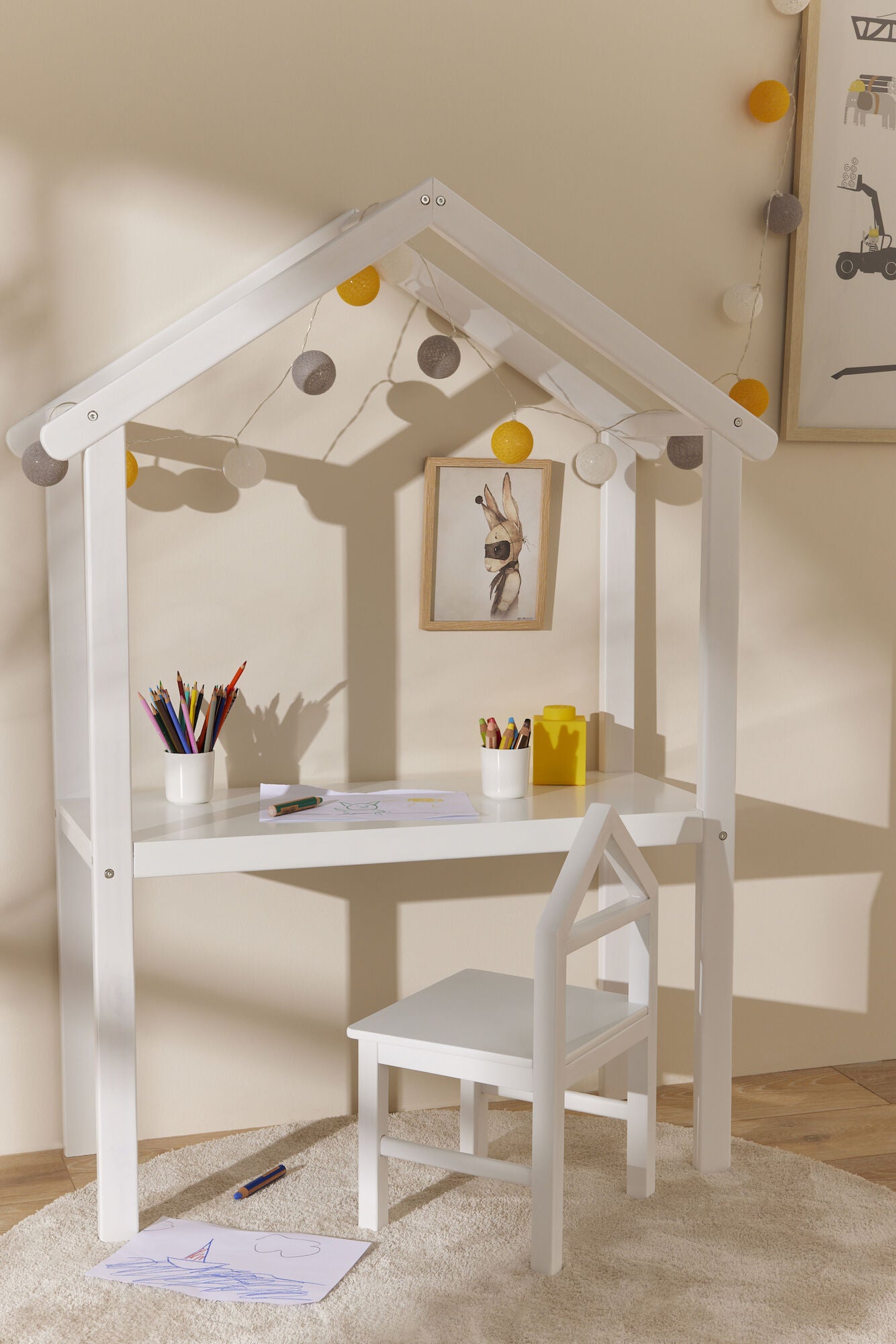 JLY Haus Schreibtisch mit Stuhl, Weiß JLY Haus Schreibtisch mit Stuhl, Weiß von JLY