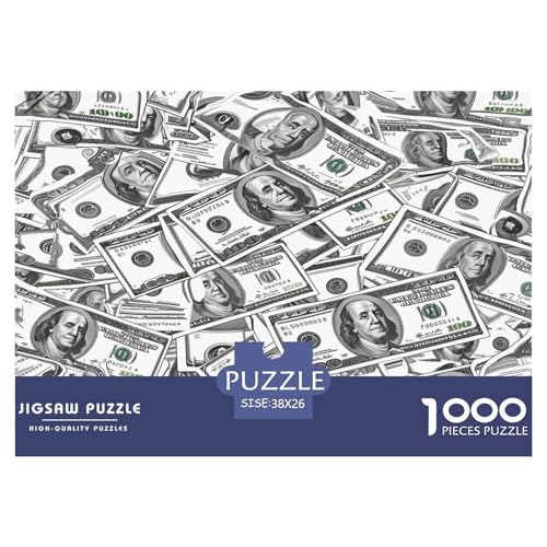 100 Banknoten Dollar Puzzles 1000 Teile Schwer Puzzle Spielzeug Pädagogisches Spiel Impossible Herausforderungsspielzeug Für Erwachsene Und Kinder Ab 12 Jahren 38x26cm/1000pcs von JLZBXCUER