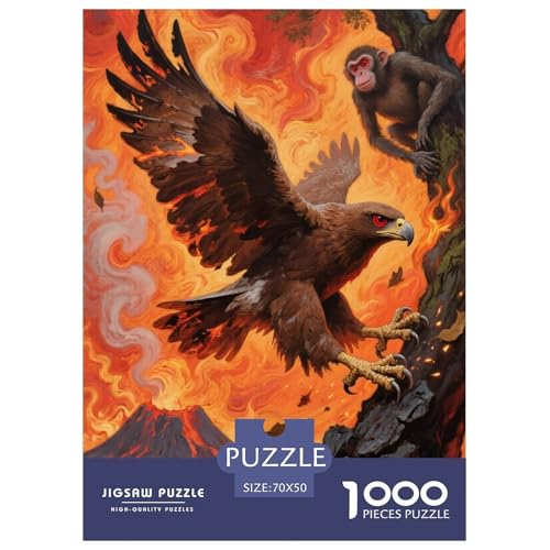 Adler Puzzle 1000-teilige Schwer Puzzle Spielzeug Lernspiel Impossible Herausforderungsspielzeug Für Erwachsene Kinder 70x50cm/1000pcs von JLZBXCUER