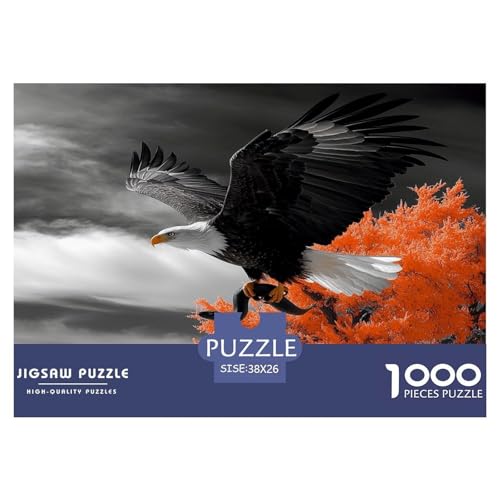 Adler Puzzle 1000-teilige Schwer Puzzle Spielzeug Lernspiel Impossible Herausforderungsspielzeug Für Erwachsene Und Kinder in Bewährter 38x26cm/1000pcs von JLZBXCUER