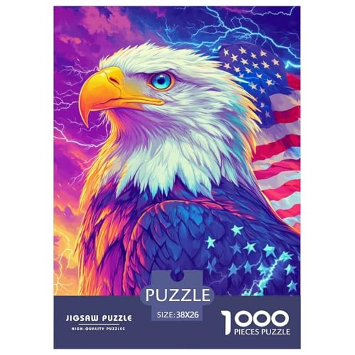 Adler Puzzle 1000-teilige Schwer Puzzle Spielzeug Pädagogisches Spiel Impossible Herausforderungsspielzeug Für Erwachsene Kinder 38x26cm/1000pcs von JLZBXCUER