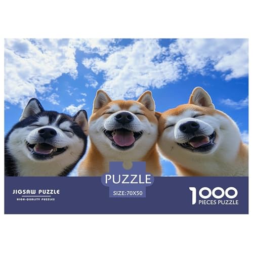 Akita Hund Puzzle 1000 Teile Schwer Puzzle Spielzeug Lernspiel Impossible Herausforderung Spielzeug Für Erwachsene Und Kinder in Bewährter 70x50cm/1000pcs von JLZBXCUER