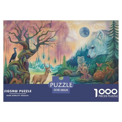 Bär und Hirsch Puzzles 1000 Teile Schwer Puzzle Spielzeug Lernspiel Impossible Dschungel Tiere Herausforderungsspielzeug Für Erwachsene Und Kinder Ab 14 Jahren 38x26cm/1000pcs Bär und Hirsch Puzzles 1000 Teile Schwer Puzzle Spielzeug Lernspiel Impossible Dschungel Tiere Herausforderungsspielzeug Für Erwachsene Und Kinder Ab 14 Jahren 38x26cm/1000pcs von JLZBXCUER