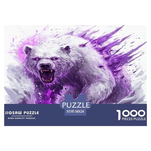 Bären Puzzle 1000-teilige Schwer Puzzle Spielzeug Lernspiel Impossible Herausforderungsspielzeug Für Erwachsene Kinder 38x26cm/1000pcs von JLZBXCUER