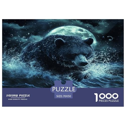 Bären Puzzle 1000-teilige Schwer Puzzle Spielzeug Lernspiel Impossible Herausforderungsspielzeug Für Erwachsene Kinder 70x50cm/1000pcs von JLZBXCUER