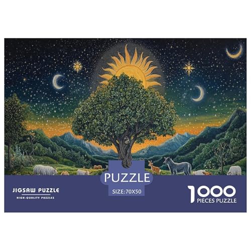 Baum des Lebens Puzzles 1000-teilige Schwer Puzzle Spielzeug Lernspiel Impossible Herausforderungsspielzeug Für Erwachsene Und Kinder in Bewährter 70x50cm/1000pcs von JLZBXCUER
