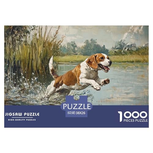 Beagle Puzzle 1000-teilige Schwer Puzzle Spielzeug Pädagogisches Spiel Impossible Herausforderung Spielzeug Für Erwachsene Kinder 38x26cm/1000pcs von JLZBXCUER