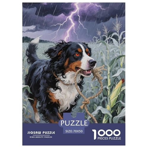 Berner Berghund Puzzle 1000 Teile Schwer Puzzle Spielzeug Lernspiel Impossible Herausforderungsspielzeug Für Erwachsene Kinder 70x50cm/1000pcs von JLZBXCUER