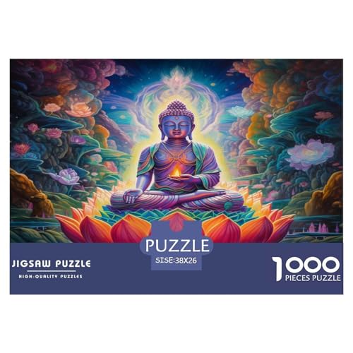 Buddha Puzzles 1000 Teile Schwer Puzzle Spielzeug Lernspiel Impossible Herausforderungsspielzeug Für Erwachsene Kinder 38x26cm/1000pcs von JLZBXCUER