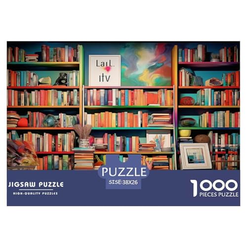 Bücherregal Puzzle 1000 Teile Schwer Puzzle Spielzeug Lernspiel Impossible Herausforderungsspielzeug Für Erwachsene Kinder 38x26cm/1000pcs von JLZBXCUER