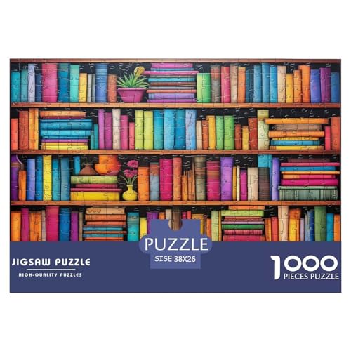 Bücherregal Puzzle 1000-teilige Schwer Puzzle Spielzeug Lernspiel Impossible Herausforderungsspielzeug Für Erwachsene Kinder 38x26cm/1000pcs von JLZBXCUER