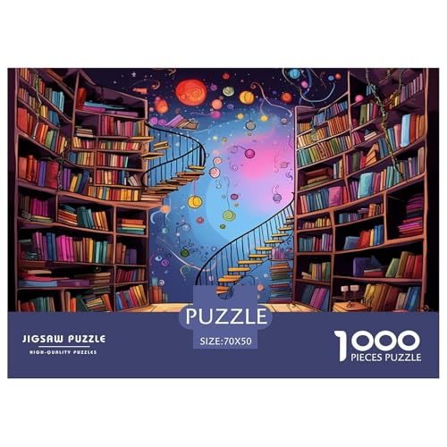 Bücherregal Puzzle 1000-teilige Schwer Puzzle Spielzeug Lernspiel Impossible Herausforderungsspielzeug Für Erwachsene Und Kinder Ab 14 Jahren 70x50cm/1000pcs von JLZBXCUER
