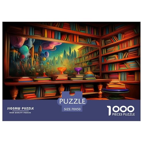 Bücherregal Puzzles 1000 Teile Schwer Puzzle Spielzeug Pädagogisches Spiel Impossible Herausforderungsspielzeug Für Erwachsene Kinder 70x50cm/1000pcs von JLZBXCUER