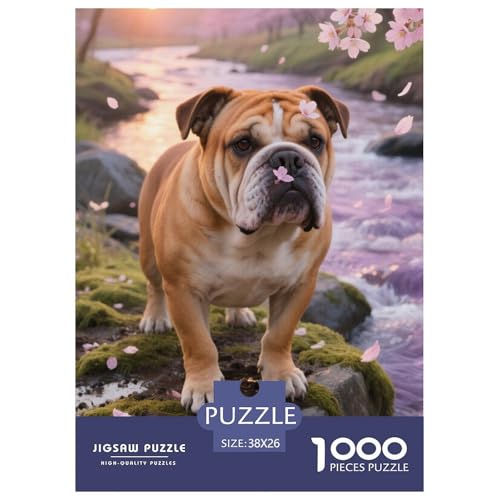 Bulldogss Puzzle 1000 Teile Schwer Puzzle Spielzeug Lernspiel Impossible Herausforderungsspielzeug Für Erwachsene Kinder 38x26cm/1000pcs von JLZBXCUER
