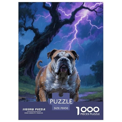 Bulldogss Puzzles 1000 Teile Schwer Puzzle Spielzeug Lernspiel Impossible Herausforderung Spielzeug Für Erwachsene Kinder 70x50cm/1000pcs von JLZBXCUER