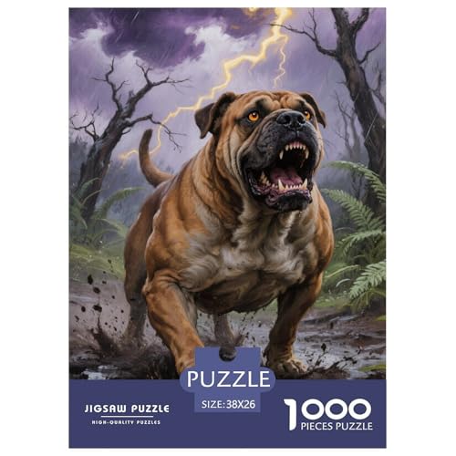 Bulldogss Puzzles 1000 Teile Schwer Puzzle Spielzeug Pädagogisches Spiel Impossible Herausforderungsspielzeug Für Erwachsene Kinder 38x26cm/1000pcs von JLZBXCUER