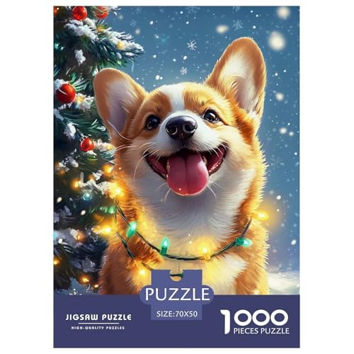 Corgi Puzzle 1000 Teile Schwer Puzzle Spielzeug Lernspiel Impossible Herausforderung Spielzeug Für Erwachsene Und Kinder in Bewährter 70x50cm/1000pcs von JLZBXCUER