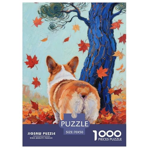 Corgi Puzzle 1000 Teile Schwer Puzzle Spielzeug Lernspiel Impossible Herausforderungsspielzeug Für Erwachsene Kinder 70x50cm/1000pcs von JLZBXCUER