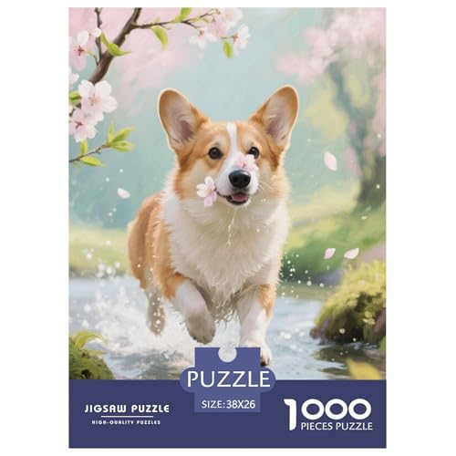 Corgi Puzzle 1000 Teile Schwer Puzzle Spielzeug Lernspiel Impossible Herausforderungsspielzeug Für Erwachsene Und Kinder in Bewährter 38x26cm/1000pcs von JLZBXCUER