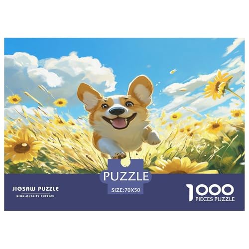 Corgi Puzzles 1000 Teile Schwer Puzzle Spielzeug Lernspiel Impossible Herausforderung Spielzeug Für Erwachsene Kinder 70x50cm/1000pcs von JLZBXCUER