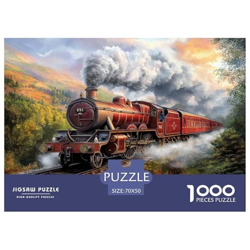 Dampfzug Puzzle 1000 Teile Schwer Puzzle Spielzeug Pädagogisches Spiel Impossible Herausforderungsspielzeug Für Erwachsene Und Kinder Ab 12 Jahren 70x50cm/1000pcs von JLZBXCUER