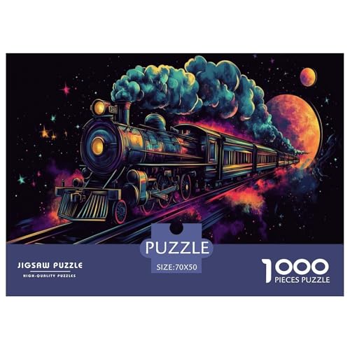 Dampfzug Puzzle 1000-teilige Schwer Puzzle Spielzeug Lernspiel Impossible Herausforderung Spielzeug Für Erwachsene Kinder 70x50cm/1000pcs von JLZBXCUER