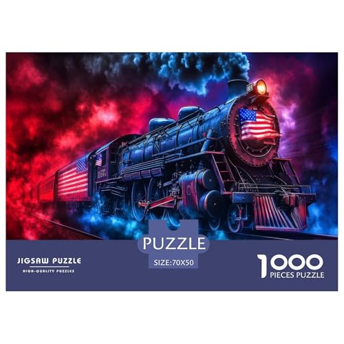 Dampfzug Puzzles 1000 Teile Schwer Puzzle Spielzeug Lernspiel Impossible Herausforderung Spielzeug Für Erwachsene Und Kinder Ab 12 Jahren 70x50cm/1000pcs von JLZBXCUER