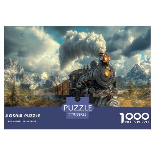 Dampfzug Puzzles 1000 Teile Schwer Puzzle Spielzeug Lernspiel Impossible Herausforderungsspielzeug Für Erwachsene Kinder 38x26cm/1000pcs von JLZBXCUER