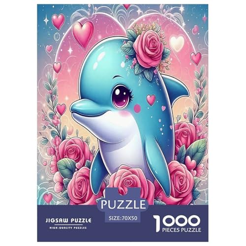Delphin Puzzle 1000 Teile Schwer Puzzle Spielzeug Lernspiel Impossible Herausforderung Spielzeug Für Erwachsene Kinder 70x50cm/1000pcs von JLZBXCUER
