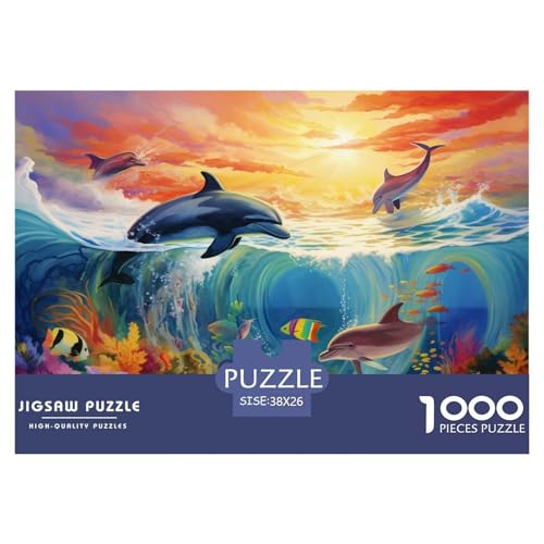 Delphins Puzzle 1000 Teile Schwer Puzzle Spielzeug Pädagogisches Spiel Impossible Herausforderungsspielzeug Für Erwachsene Und Kinder Ab 12 Jahren 38x26cm/1000pcs Delphins Puzzle 1000 Teile Schwer Puzzle Spielzeug Pädagogisches Spiel Impossible Herausforderungsspielzeug Für Erwachsene Und Kinder Ab 12 Jahren 38x26cm/1000pcs von JLZBXCUER