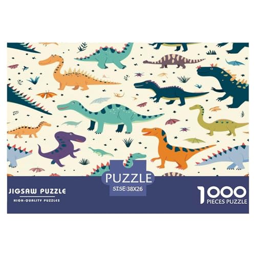 Dinosaurier Puzzles 1000 Teile Schwer Puzzle Spielzeug Lernspiel Impossible Herausforderungsspielzeug Für Erwachsene Und Kinder Ab 14 Jahren 38x26cm/1000pcs von JLZBXCUER