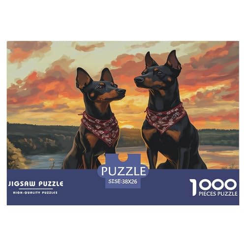 Doberman Puzzles 1000 Teile Schwer Puzzle Spielzeug Lernspiel Impossible Herausforderungsspielzeug Für Erwachsene Und Kinder Ab 12 Jahren 38x26cm/1000pcs von JLZBXCUER