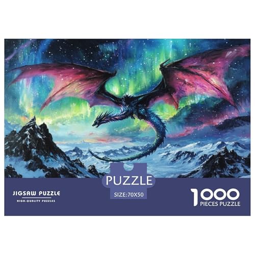 Drachen Puzzle 1000 Teile Schwer Puzzle Spielzeug Lernspiel Impossible Herausforderungsspielzeug Für Erwachsene Kinder 70x50cm/1000pcs von JLZBXCUER