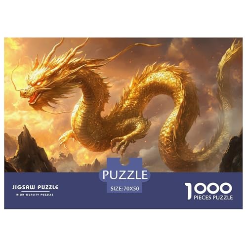 Drachen Puzzles 1000 Teile Schwer Puzzle Spielzeug Lernspiel Impossible Herausforderung Spielzeug Für Erwachsene Kinder 70x50cm/1000pcs von JLZBXCUER