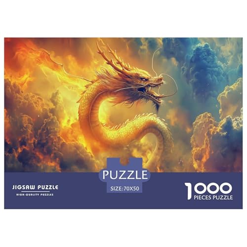 Drachen Puzzles 1000 Teile Schwer Puzzle Spielzeug Pädagogisches Spiel Impossible Herausforderung Spielzeug Für Erwachsene Kinder 70x50cm/1000pcs von JLZBXCUER
