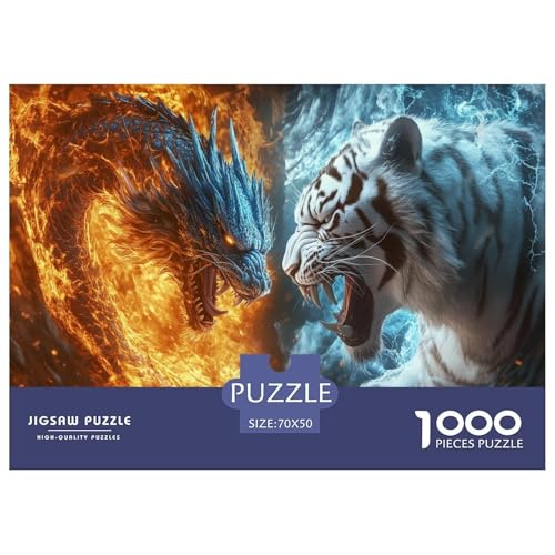 Drachen Tiger Puzzle 1000 Teile Schwer Puzzle Spielzeug Lernspiel Impossible Herausforderung Spielzeug Für Erwachsene Kinder 70x50cm/1000pcs Drachen Tiger Puzzle 1000 Teile Schwer Puzzle Spielzeug Lernspiel Impossible Herausforderung Spielzeug Für Erwachsene Kinder 70x50cm/1000pcs von JLZBXCUER