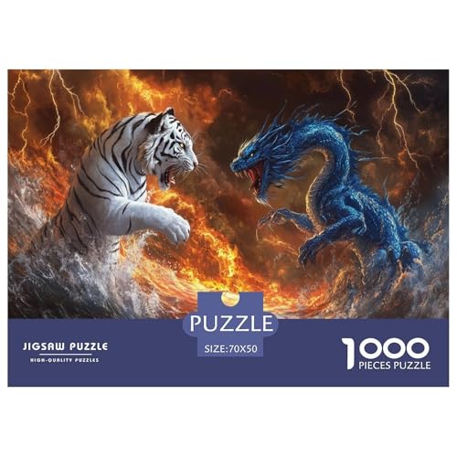 Drachen Tiger Puzzle 1000 Teile Schwer Puzzle Spielzeug Pädagogisches Spiel Impossible Herausforderung Spielzeug Für Erwachsene Kinder 70x50cm/1000pcs Drachen Tiger Puzzle 1000 Teile Schwer Puzzle Spielzeug Pädagogisches Spiel Impossible Herausforderung Spielzeug Für Erwachsene Kinder 70x50cm/1000pcs von JLZBXCUER