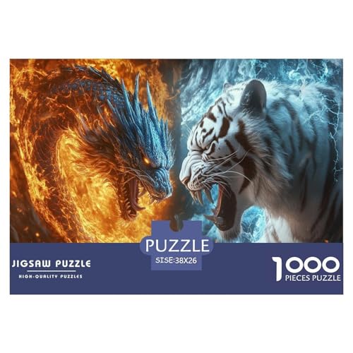 Drachen Tiger Puzzle 1000 Teile Schwer Puzzle Spielzeug Pädagogisches Spiel Impossible Herausforderung Spielzeug Für Erwachsene Und Kinder Ab 14 Jahren 38x26cm/1000pcs Drachen Tiger Puzzle 1000 Teile Schwer Puzzle Spielzeug Pädagogisches Spiel Impossible Herausforderung Spielzeug Für Erwachsene Und Kinder Ab 14 Jahren 38x26cm/1000pcs von JLZBXCUER