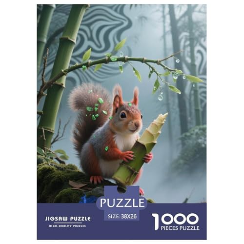 Eichhörnchen Puzzle 1000 Teile Schwer Puzzle Spielzeug Lernspiel Impossible Herausforderungsspielzeug Für Erwachsene Kinder 38x26cm/1000pcs von JLZBXCUER