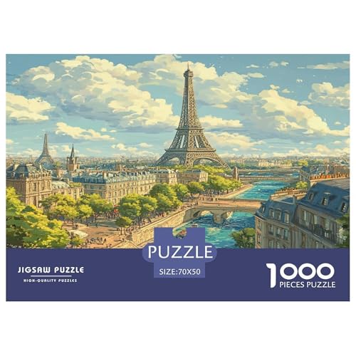 Eiffelturm Puzzle 1000 Teile Schwer Puzzle Spielzeug Lernspiel Impossible Herausforderung Spielzeug Für Erwachsene Kinder 70x50cm/1000pcs von JLZBXCUER