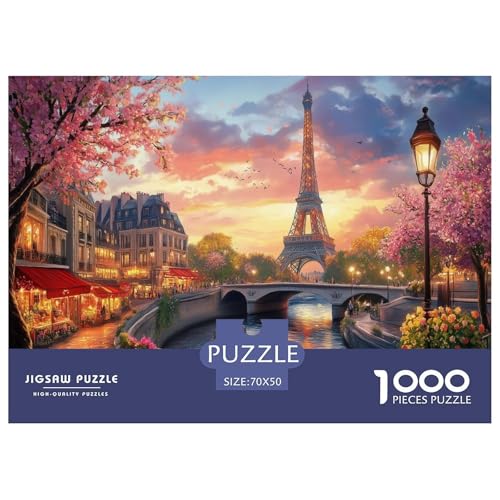 Eiffelturm Puzzle 1000 Teile Schwer Puzzle Spielzeug Lernspiel Impossible Herausforderungsspielzeug Für Erwachsene Kinder 70x50cm/1000pcs von JLZBXCUER