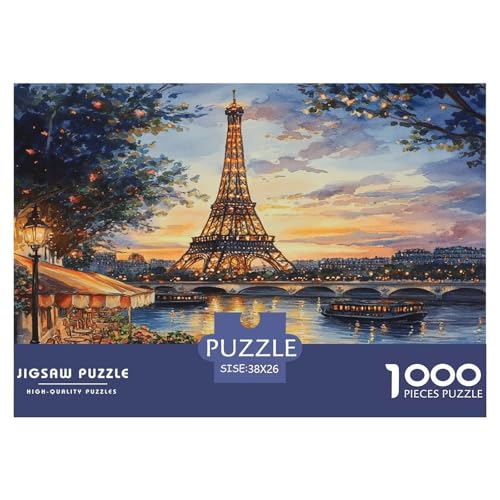 Eiffelturm Puzzle 1000 Teile Schwer Puzzle Spielzeug Lernspiel Impossible Herausforderungsspielzeug Für Erwachsene Und Kinder Ab 12 Jahren 38x26cm/1000pcs von JLZBXCUER