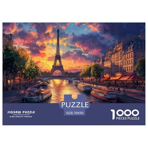 Eiffelturm Puzzle 1000-teilige Schwer Puzzle Spielzeug Lernspiel Impossible Herausforderungsspielzeug Für Erwachsene Und Kinder Ab 12 Jahren 70x50cm/1000pcs von JLZBXCUER
