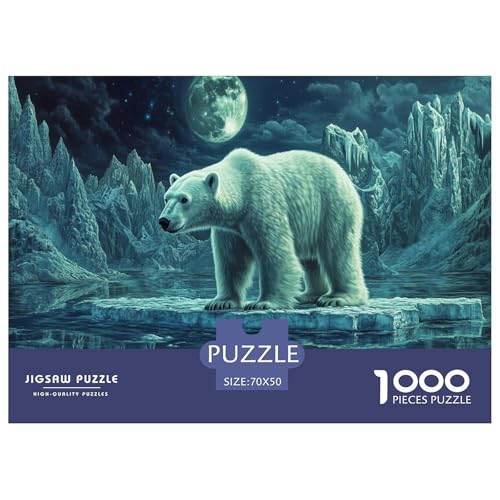Eisbär Puzzle 1000 Teile Schwer Puzzle Spielzeug Pädagogisches Spiel Impossible Herausforderung Spielzeug Für Erwachsene Und Kinder in Bewährter 70x50cm/1000pcs von JLZBXCUER